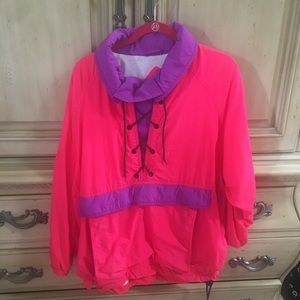 Shell Shock BrightPink Pullover Lined Windbreaker Barbie Core